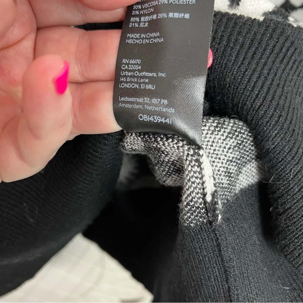 Anthropologie Maeve Black & White Hearts Boatneck Sweater NWOT